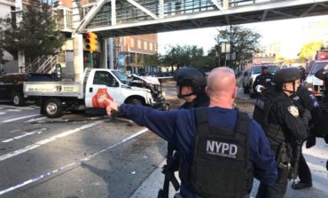 Truck drives through crowd near World Trade Center site, kills 6 and injures 15