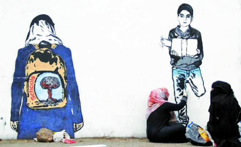 Street artist in Yemen remembers casualties of war