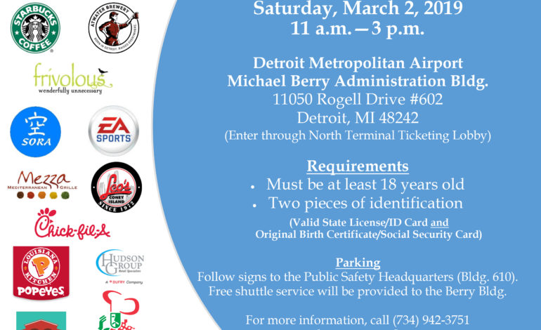 Detroit Metropolitan Airport holds job fair this Saturday
