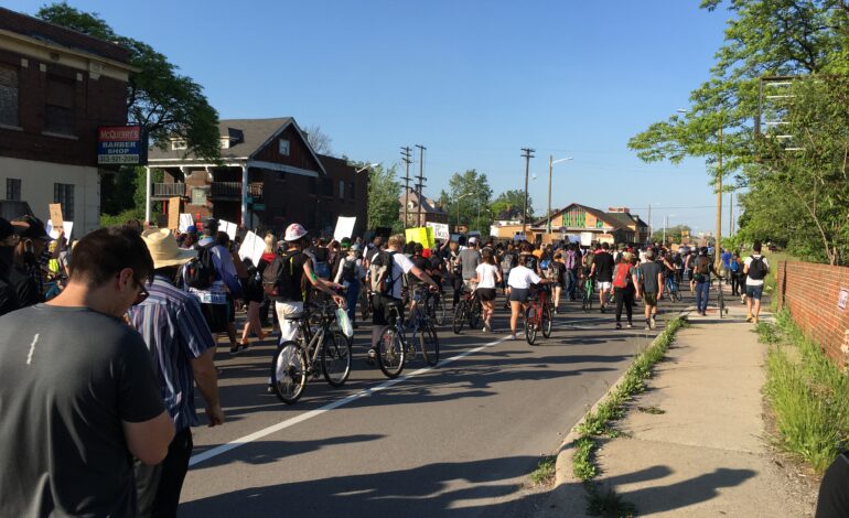 Detroit protest organizer held on felony charges of inciting riot