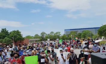 Some 700 protester rally and march on Sunday, March 23 at Warren City Hall