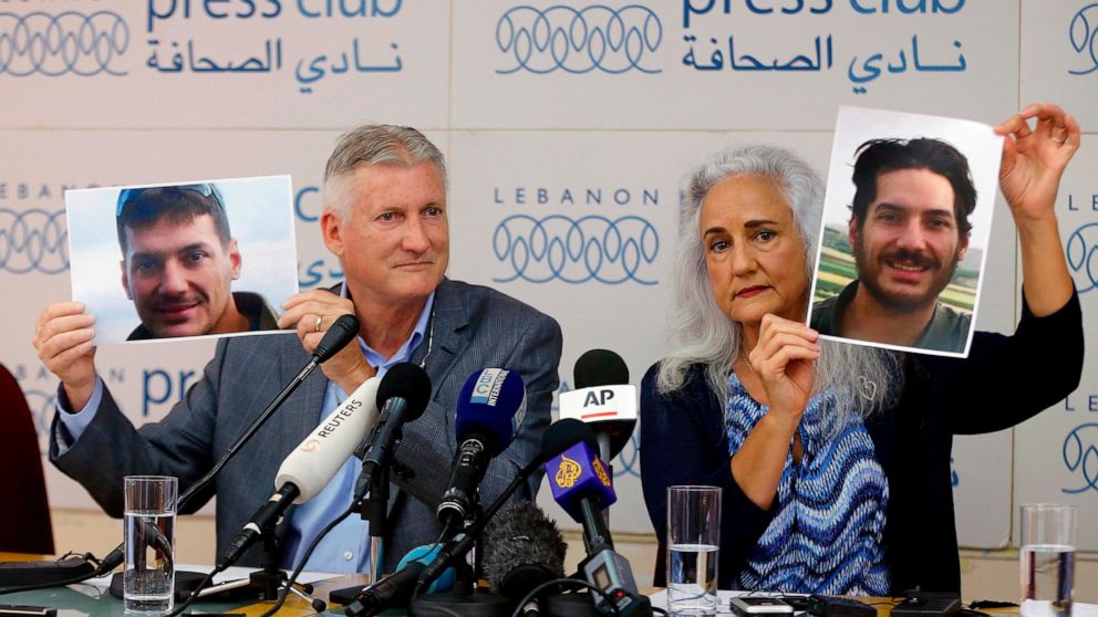 Marc and Debra Tice, the parents of Austin Tice, who is missing in Syria, speak during a news conference in Beirut on Dec. 4, 2018. – Photo by AP