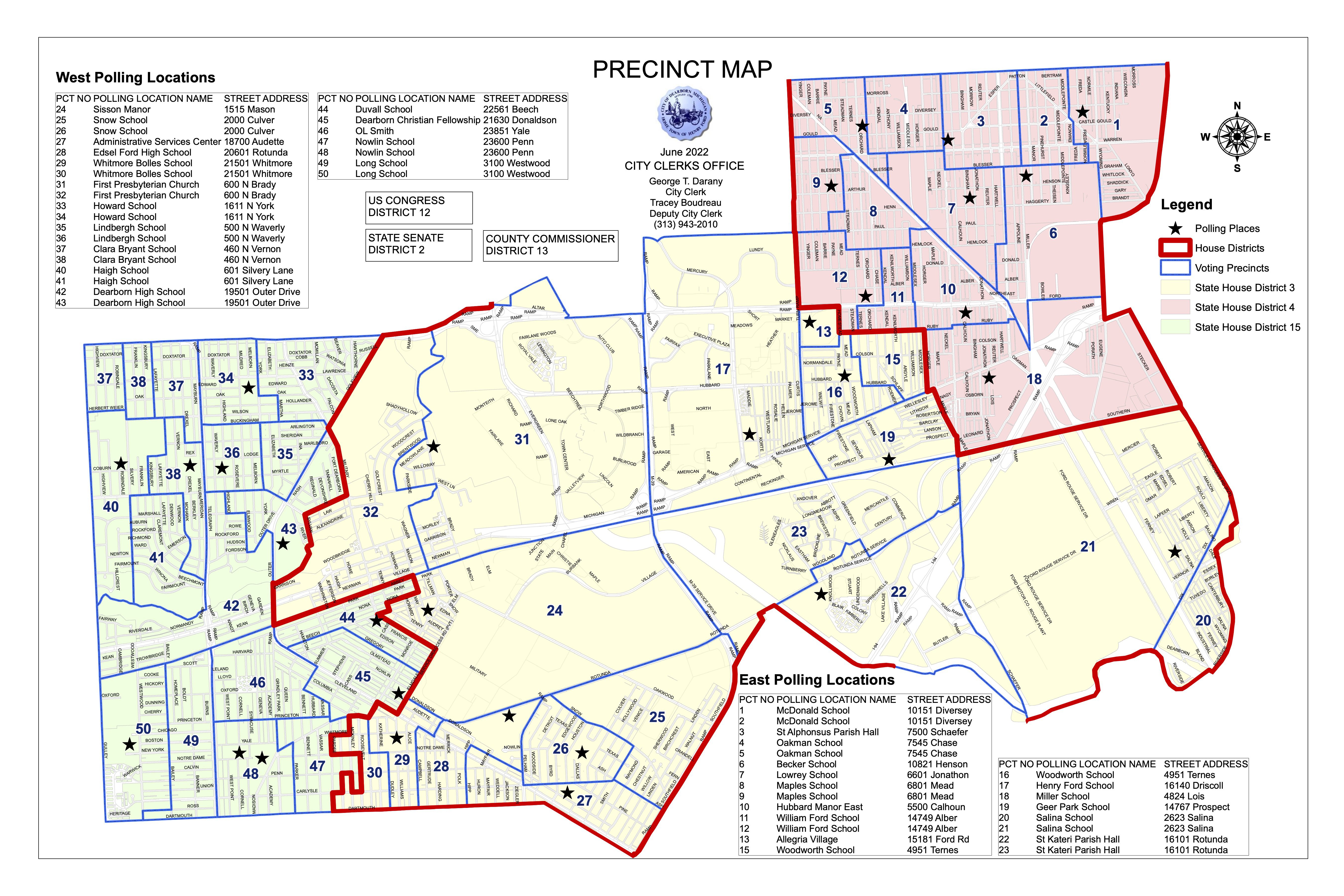 Final 2022 District map for Dearborn
