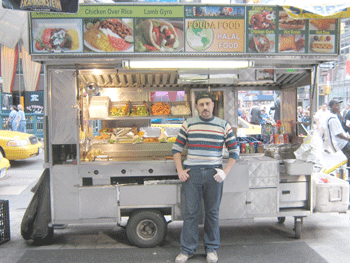 Financial crisis impacts shish kabob stand