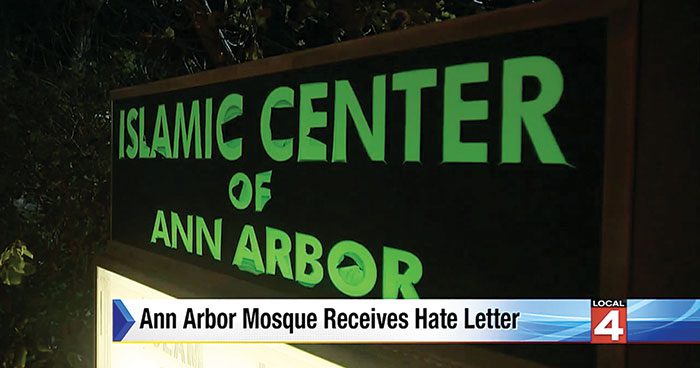 Ann Arbor Mosque receives hate letter from California