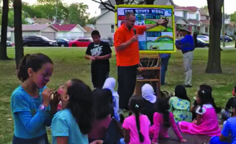 Christian missionaries from California proselytize in Hemlock Park