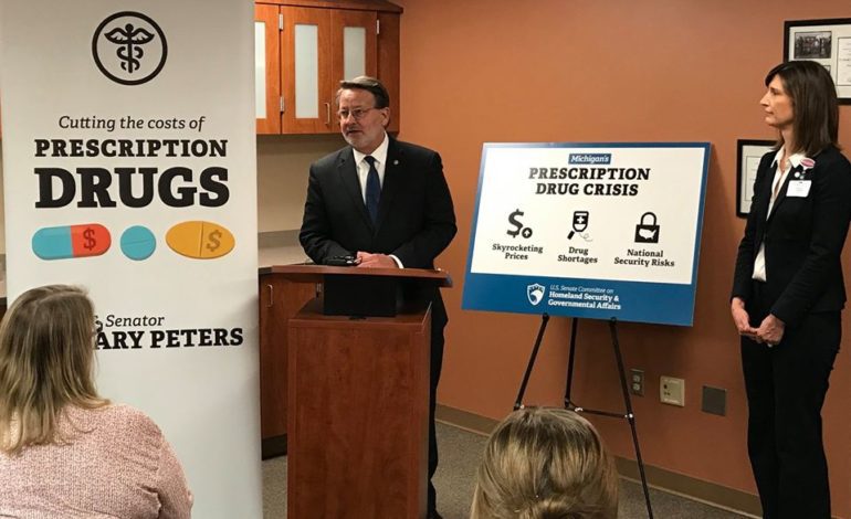Sen. Peters calls for lowering prescription drug costs for Michigan patients