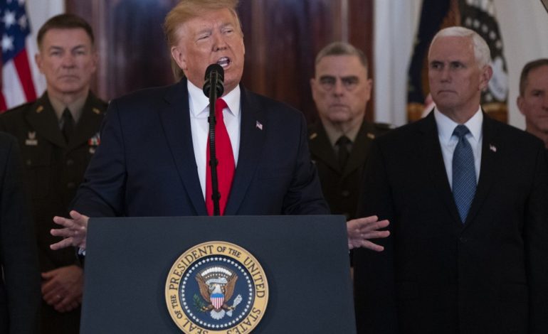 Trump indicates deescalation with Iran, promises further economic sanctions