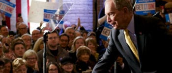 Bloomberg shakes hands at a campaign rally in Detroit’s Eastern market in February. After Super Tuesday’s dismal results, Bloomberg has announced he is suspending his campaign and endorsing Joe Biden for presidential nominee. File photo. 