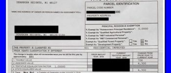 Property tax notice of assessment