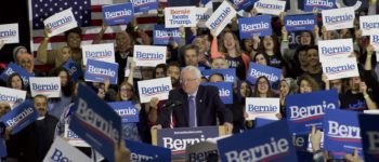 2020 Democratic presidential candidate Bernie Sanders speaks at a rally in Dearborn on Saturday, March 7. All photos: Hassan Abbas/The Arab American News
