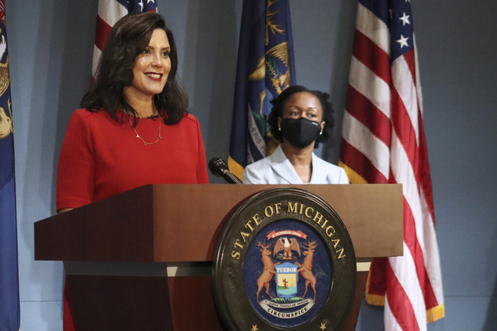 Governor Whitmer speaks to the state from Lansing, Wednesday, Sep. 16. 