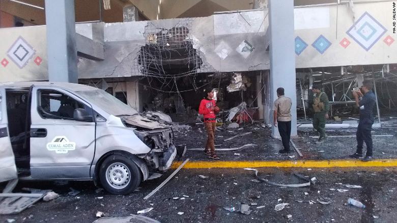Deadly explosion at Yemen's Aden Airport. The attack created a large hole in the ground and caused severe damage to an airport hall. Photo: CNN