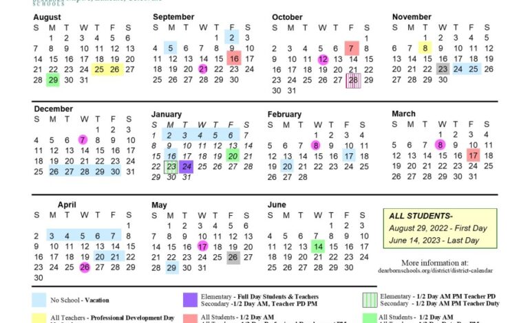 Doe Calendar 2022 23 Dearborn Public Schools Releases 2022-23 School Calendar