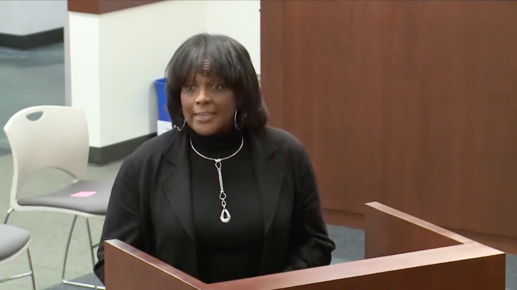 Wayne County Clerk Cathy Garrett appears at the Dearborn City Council meeting on Tuesday, April 12. Photo: Screenshot/City of Dearborn