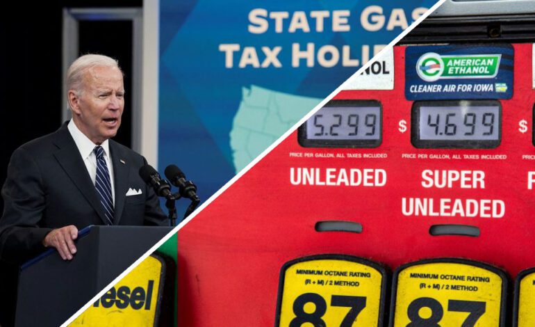 Biden calls for gas tax pause, with little likelihood of passage in Congress or of major relief at pump