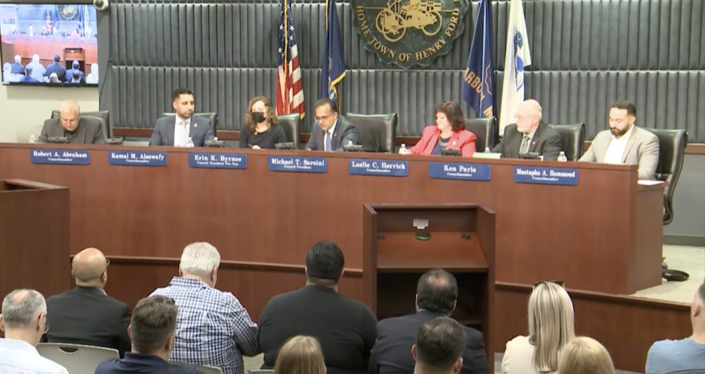 A videograb of the Dearborn City Council meeting on Tuesday, June 8.