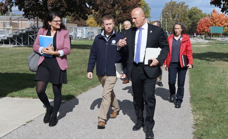 FEMA officials join U.S. Rep. Rashida Tlaib to discuss Ecorse Creek in Dearborn Heights